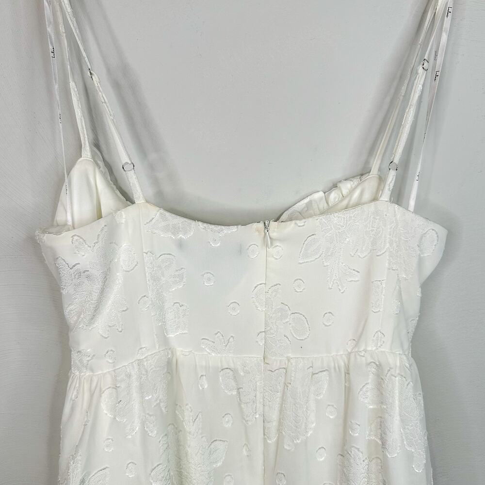 Lulus Dearest Darling White Burnout Floral Jacquard Bustier Mini Dress - Picture 8 of 10